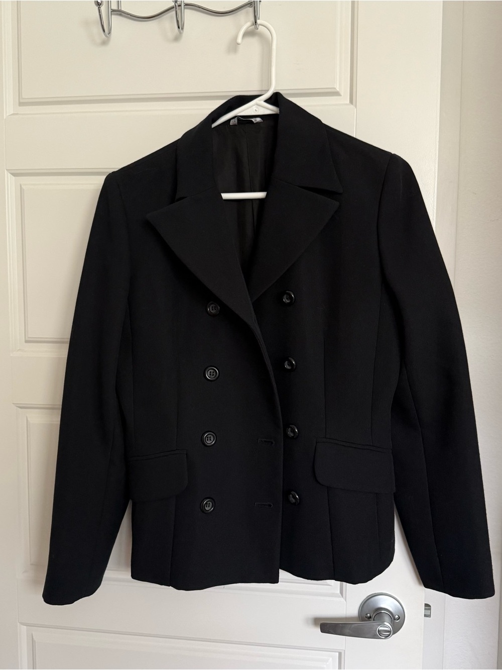 Vintage Black Double-Breasted Women's Blazer